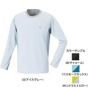 ミズノ（MIZUNO） ブリーズライトメッシュボーダー長袖Tシャツ Men's XL 17（スモークサックス）