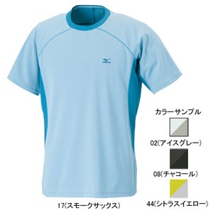 ミズノ（MIZUNO） ブリーズライトメッシュボーダー半袖Tシャツ Men's XL 08（チャコール）