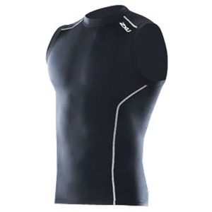 2XU(ツー・タイムズ・ユー) Compression Sleeveless Top Men's S Black×Black