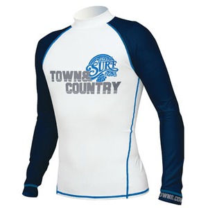 Town&Country（タウンアンドカントリー） メンズ ラッシュガード／長袖 M WHITE×NAVY