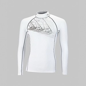 Gill（ギル） Men's Graphic Rash Vest Long sleeve L White×Grey