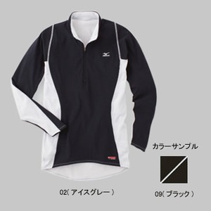 ミズノ（MIZUNO） ブレスサーモ 防風ライトウエイトジップアップ長袖シャツ Men's L 09（ブラック）