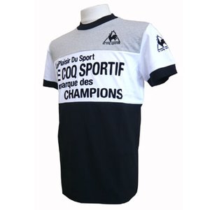 le coq sportif（ルコック） 半袖シャツ M BLK（ブラック／Mグレー）
