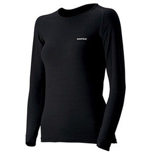 モンベル（montbell） ジオライン M.W. ラウンドネックシャツ Women's S BK（ブラック）