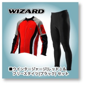 Wizard（ウィザード） ウィンタージャージ & フリースタイツ（ブラック） M レッド