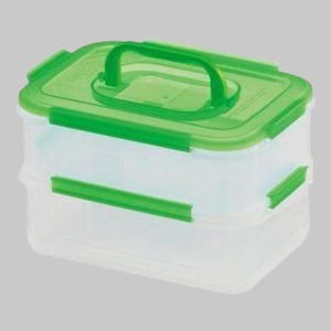 ベストコ ロック&ロック ランチBOX 2.4L×2段 グリーン
