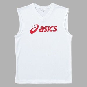 アシックス（asics） ノースリーブシャツ O・0123（ホワイト×レッド）