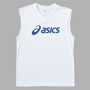 アシックス（asics） ノースリーブシャツ L・0145（ホワイト×ブルー）