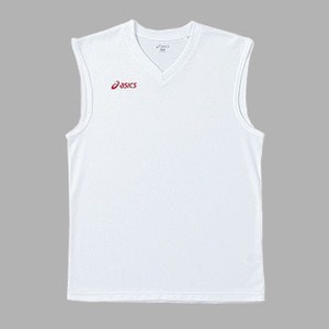 アシックス（asics） Jr.ノースリーブシャツ 130・0123（ホワイト×レッド）