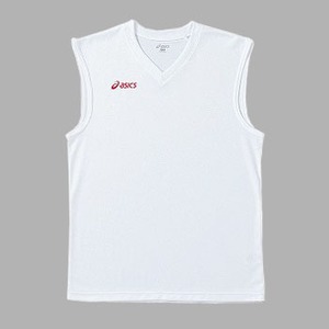 アシックス（asics） Jr.ノースリーブシャツ 140・0123（ホワイト×レッド）