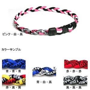 イヴ ゲルマニウム チタンウィーヴィングネックレス L 赤×赤×赤