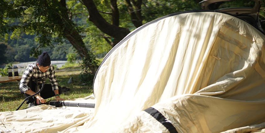 SUZUKI(スズキ) XBEE(クロスビー) × Hilander(ハイランダー) One Pole Tent(ワンポールテント)