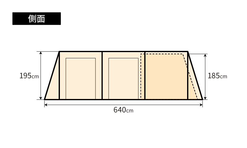 エアートンネルルーミィの側面図