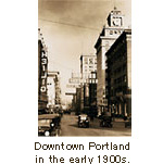 Downtown Portland in the early 1900s.