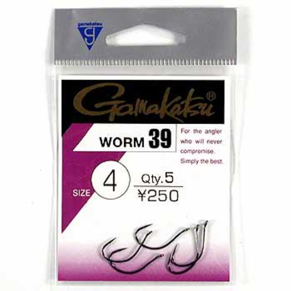 がまかつ(Gamakatsu) WORM 39(5本入り) 66129 ワームフック(マス針タイプ)