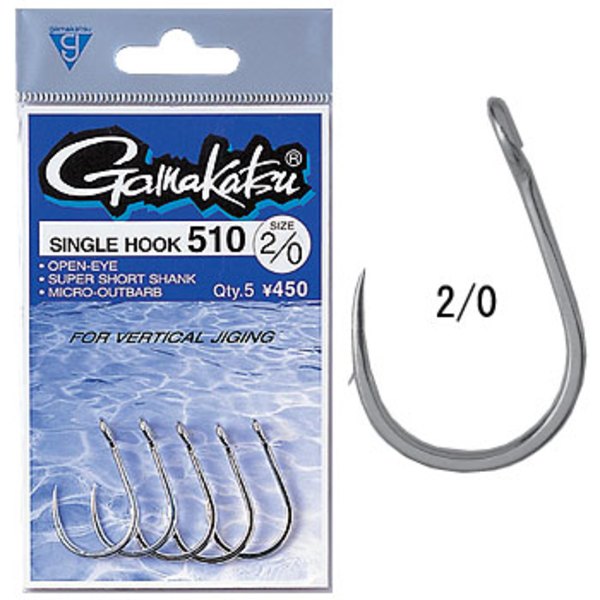 がまかつ(Gamakatsu) シングルフック510白O.E. 66201 ジグ用アシストフック