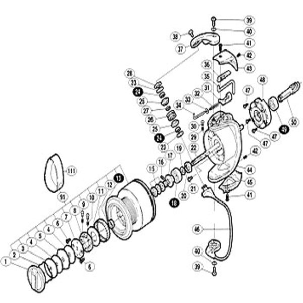 シマノ(SHIMANO) パーツ:02ツインパワー 5000HG スプール軸ベアリング