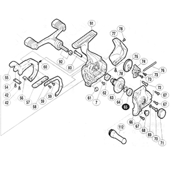 シマノ(SHIMANO) パーツ:02 BB-X EV 3000 アオリイカ 摺動子ガイド