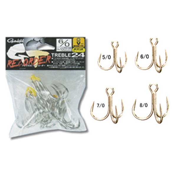 がまかつ(Gamakatsu) TREBLE 24 GT Recorder 8本入 67064 ジグ用アシストフック