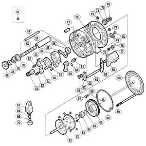 シマノ(SHIMANO) パーツ:01 カルカッタ コンクエスト 51 スプール組