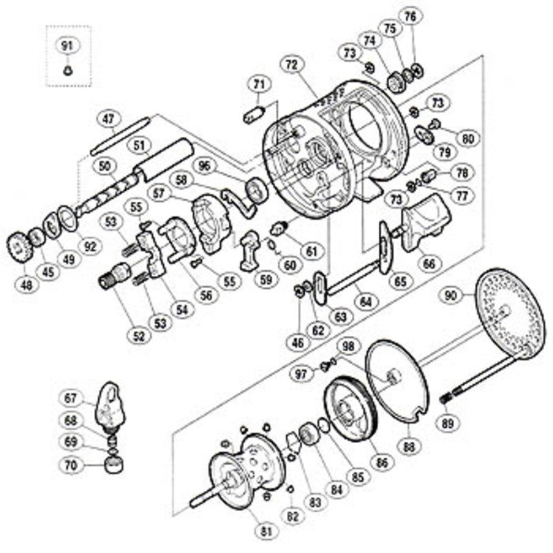 シマノ(SHIMANO) パーツ:01 カルカッタ コンクエスト 51 スプール組