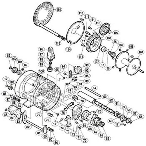 シマノ(SHIMANO) パーツ:01 カルカッタ コンクエスト 400 本体枠B受ケ