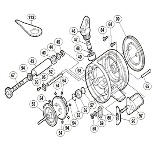 シマノ(SHIMANO) パーツ:05 カルカッタ 51 A-RB クラッチレバー No097