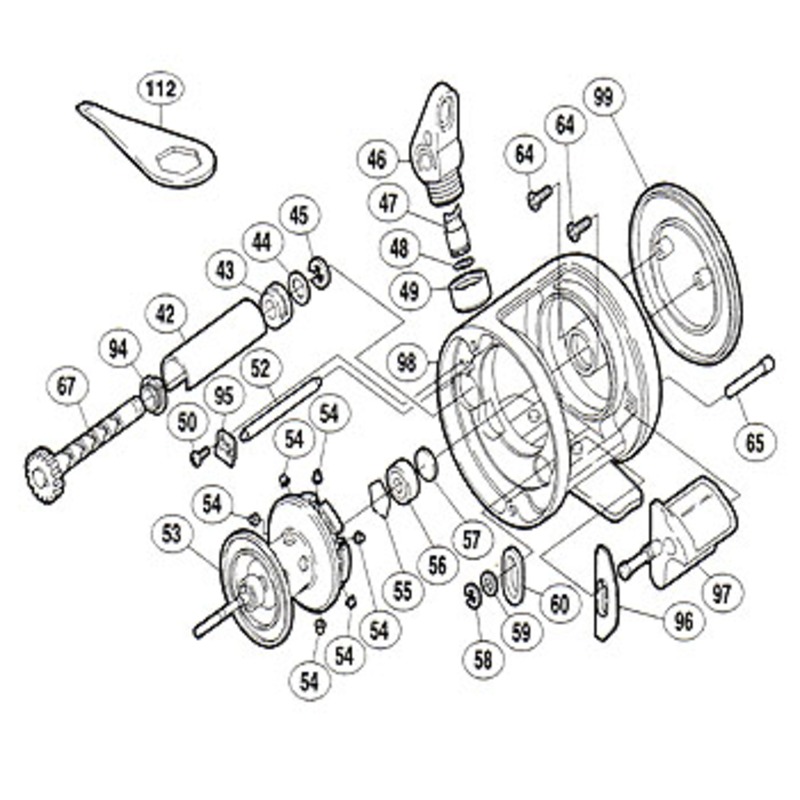 シマノ(SHIMANO) パーツ:05 カルカッタ 51 A-RB クラッチレバー No097