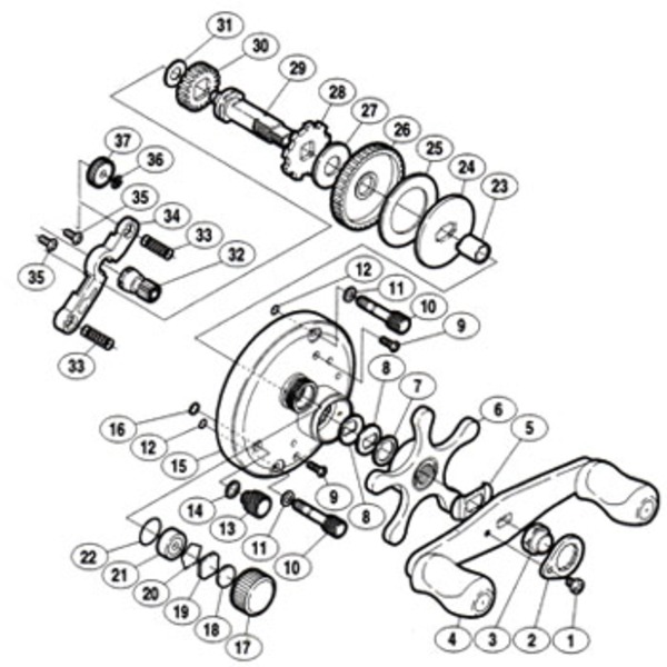 シマノ(SHIMANO) パーツ:05 カルカッタ 200 A-RB ハンドル組 No004