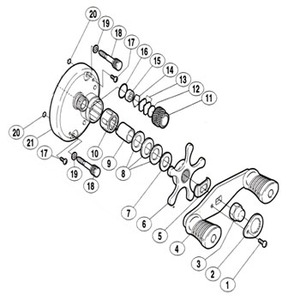 シマノ(SHIMANO) パーツ:カルカッタ 50XT ハンドル組 No004 01094