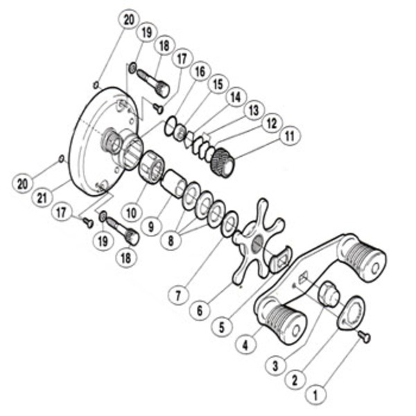 シマノ(SHIMANO) パーツ:カルカッタ 50XT ハンドル組 No004 01094