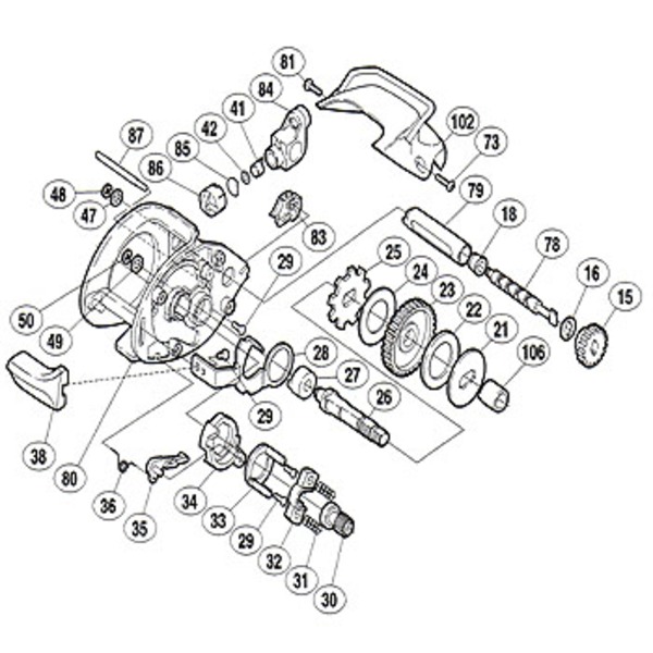 シマノ(SHIMANO) パーツ:98 バスワン XT レベルワインド座金 No042