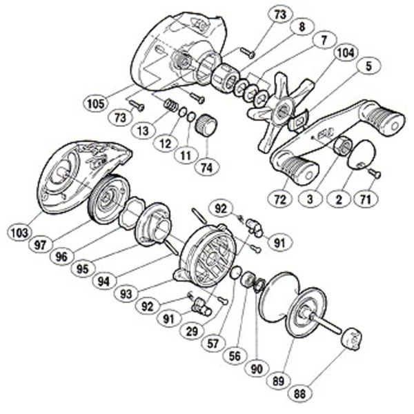 シマノ(SHIMANO) パーツ:98 バスワン XT ハンドル組 No072 01292