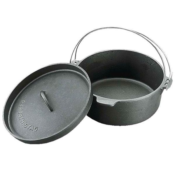 キャプテンスタッグ(CAPTAIN STAG) ダッチオーブン 25cm 持ち手つるタイプ付き M-5502 ダッチオーブン