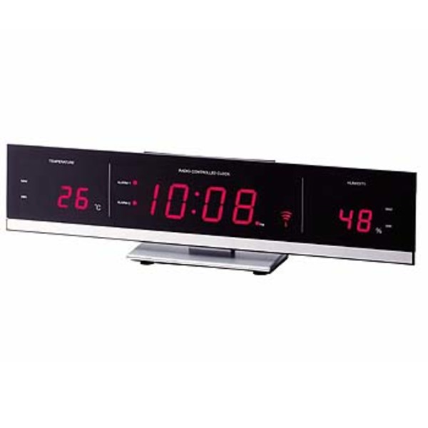 IDEA(イデア) 電波LED温湿時計 LCR031-R クロック(置時計･掛け時計)
