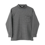 ムッシュ(MUSSHU) ダブルフェイスボーダーメンズモックネック長袖Tシャツ 25030 長袖Tシャツ(メンズ)