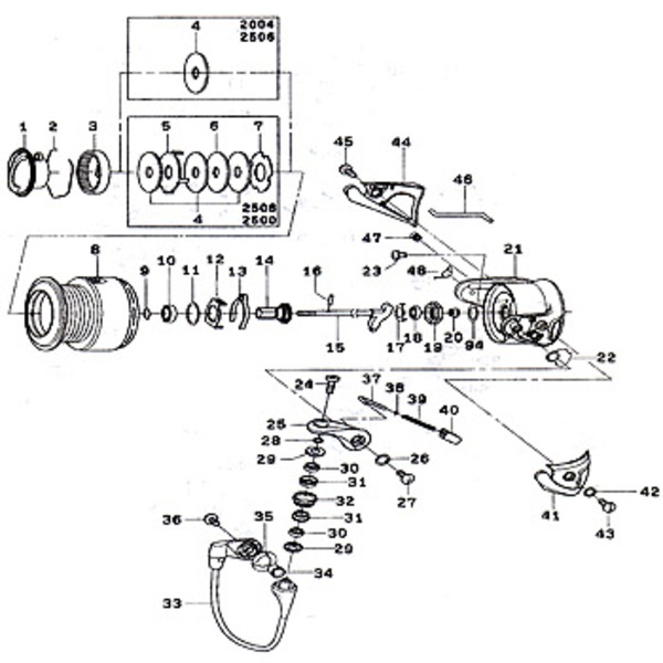 ダイワ(Daiwa) パーツ:EXIST 2004 スプール 2-8 No008 128:243 1000～2500番用スプールパーツ