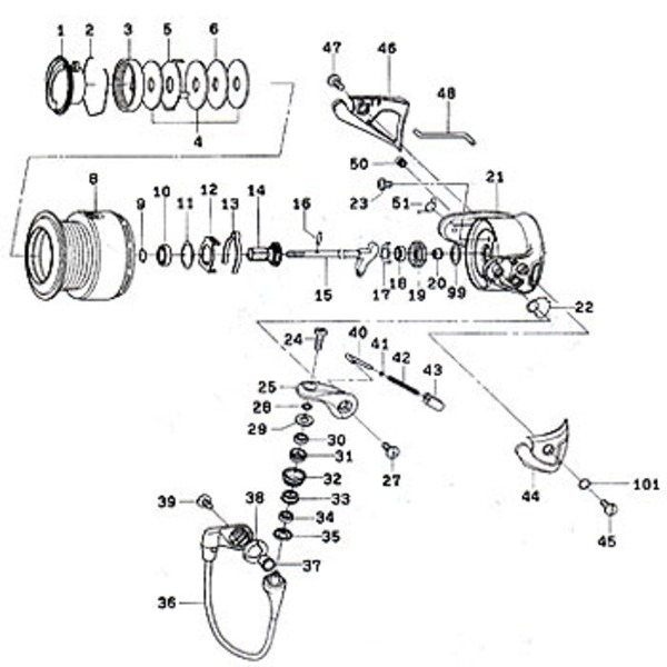 ダイワ(Daiwa) パーツ:EXIST 2500 ローラーカラー A No028 110:696 1000～2500番用その他パーツ