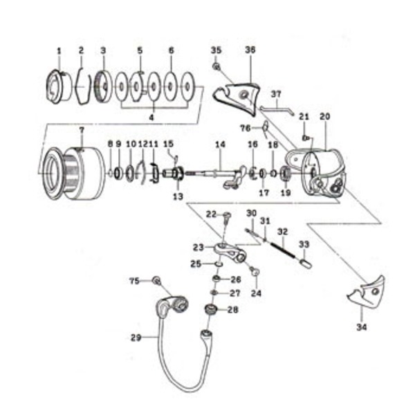 ダイワ(Daiwa) パーツ:セルテート 3500HD カスタム ローラーSC No022 123:156 3000～5000番用その他パーツ