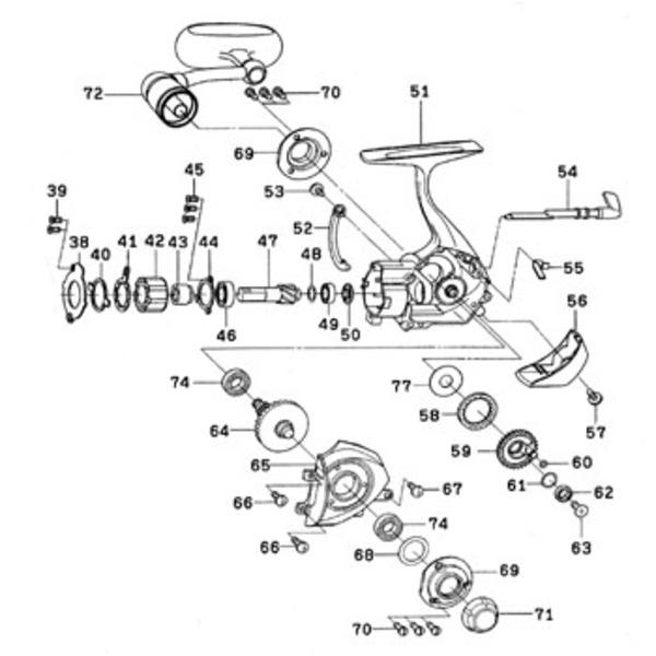 ダイワ(Daiwa) パーツ:セルテート 3500HD カスタム ハンドルキャップ No071 151:131 3000～5000番用その他パーツ