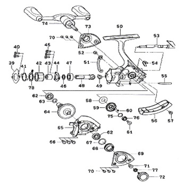 ダイワ(Daiwa) パーツ:カルディア KIX2004W ストッパーレバー No053 196:322 1000～2500番用その他パーツ