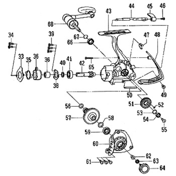 ダイワ(Daiwa) パーツ:REVROS 2500 リヤーキャップSC B No065 158:037 1000～2500番用その他パーツ