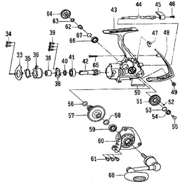 ダイワ(Daiwa) パーツ:REVROS 2004 ハンドル No068 1H2:722 1000～2500番用ハンドルパーツ