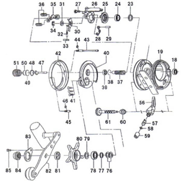 ダイワ(Daiwa) パーツ:ミリオネア CV-Z100SFL ハンドル No082 1H1:294 マグブレーキ用ハンドルパーツ