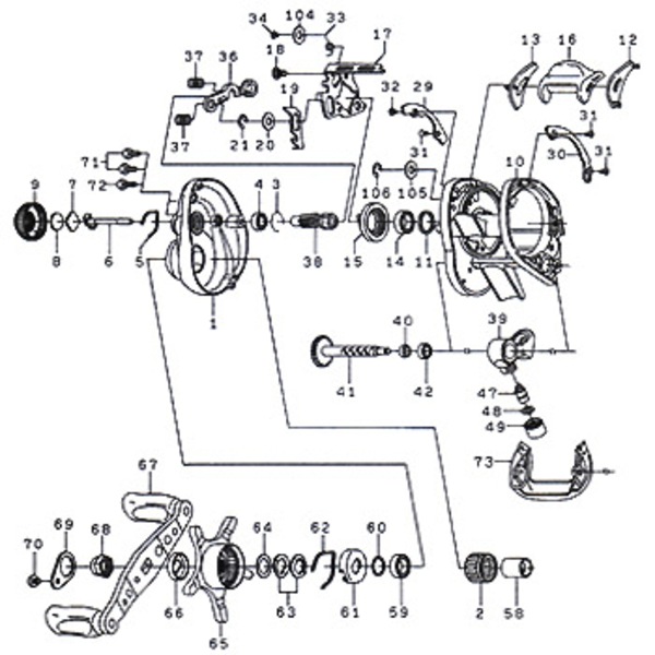 ダイワ(Daiwa) パーツ:TD ジリオン 100HL ハンドルナット No068 140:196 マグブレーキ用ハンドルパーツ