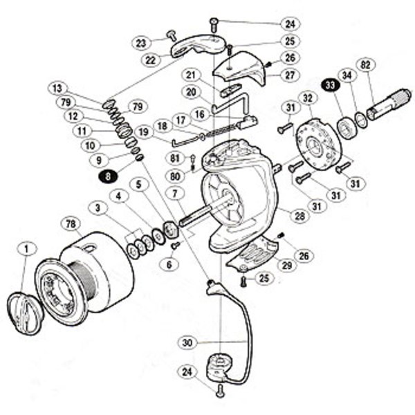 シマノ(SHIMANO) パーツ:02バイオマスター 8000PGスプール組 No78