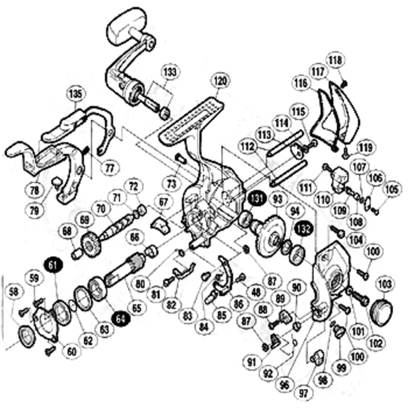 シマノ(SHIMANO) パーツ:01 BB-X テクニウム 3000 レバー板固定軸 No83