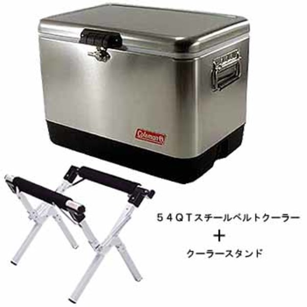 Coleman(コールマン) 54QTスチールベルトクーラー/クーラースタンド お買い得セット 6155A791J キャンプクーラー50～99リットル