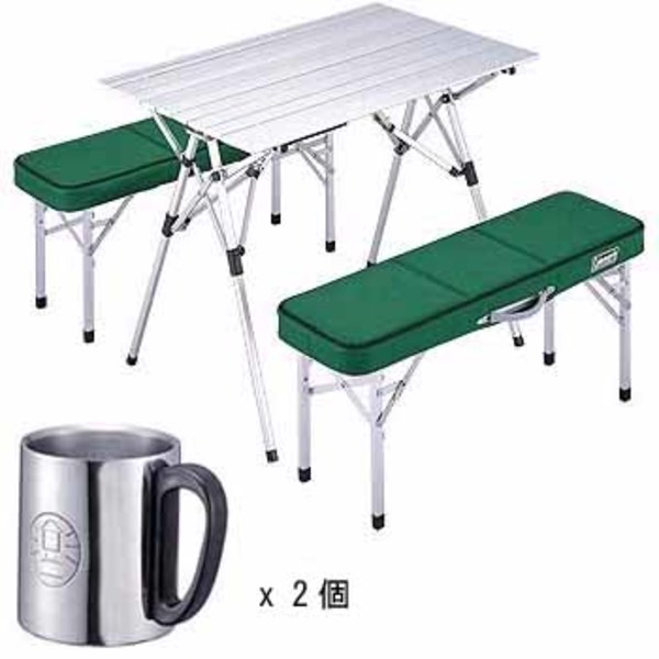 Coleman(コールマン) ピクニックベンチセット+ダブルステンレスマグ300(2個) 170-5652 テーブル･チェアセット