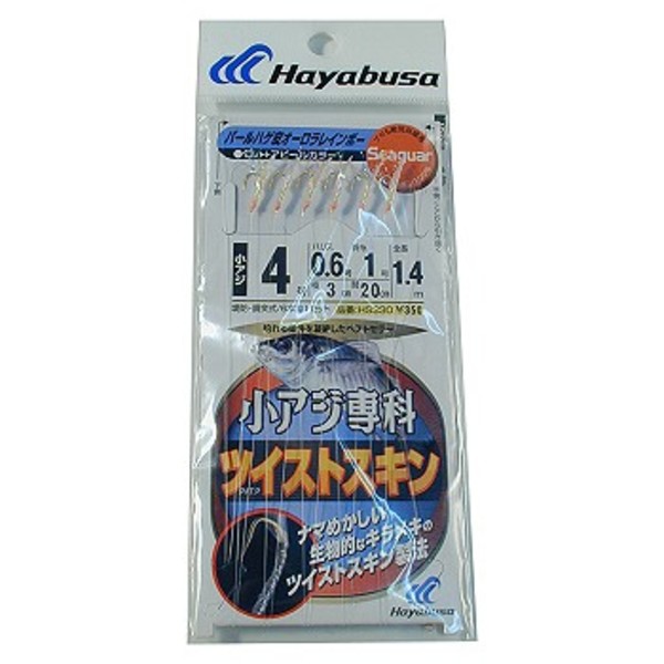 ハヤブサ(Hayabusa) 小アジ専科ツイストスキン ハゲ皮レインボー 6本針 HS330 HS330 仕掛け